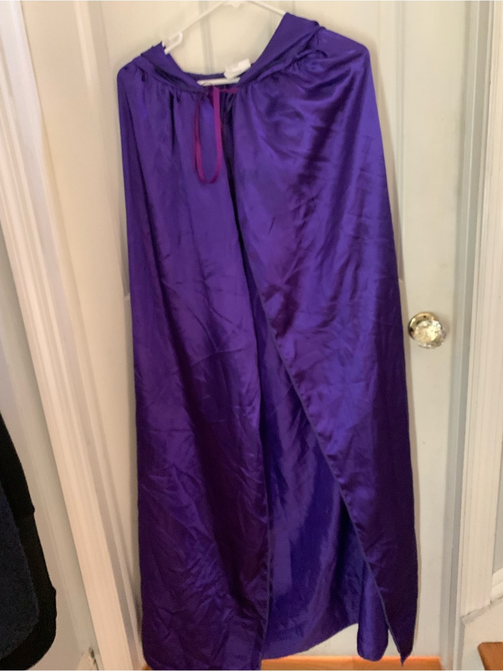 Purple Satin cape with hood- Women's Costume